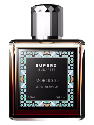 Superz Morocco extrait de parfum unisex w eleganckim flakonie, orientalno-waniliowe perfumy niszowe z nutami mandarynki, lawendy, ambry i sandałowca.