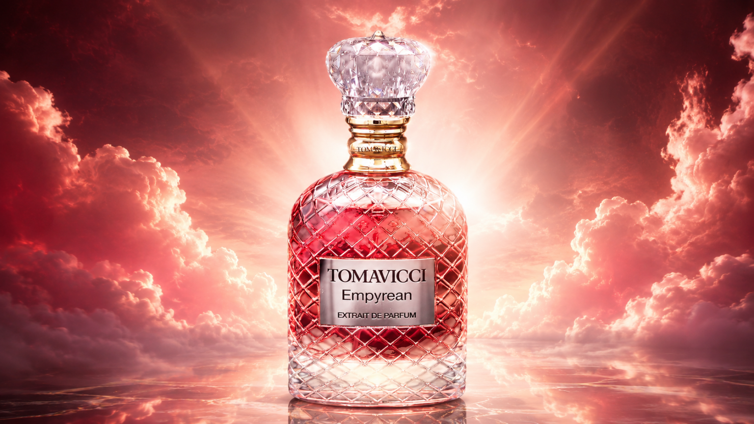Tomavicci Empyrean, flakon w czerwonych obłokach