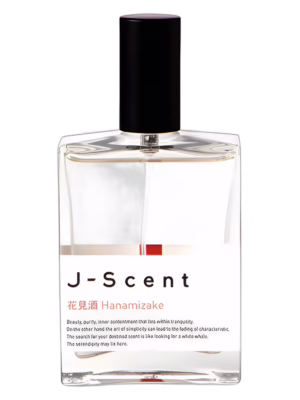 J-Scent Hanamizake perfumy niszowe eau de parfum w eleganckim flakonie, owocowo-kwiatowa kompozycja z nutami sake ginjo, gruszki, jabłka, maliny, kwiatu wiśni, róży, piżma i cedru.