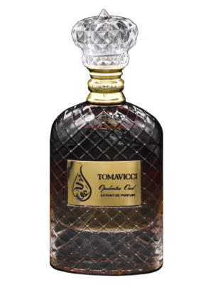 Opis ALT: Tomavicci Opulentia Oud perfumy niszowe extrait de parfum w eleganckim flakonie, orientalno-kwiatowa kompozycja z nutami szafranu, maliny, róży, jaśminu, oudu, ambry i piżma.